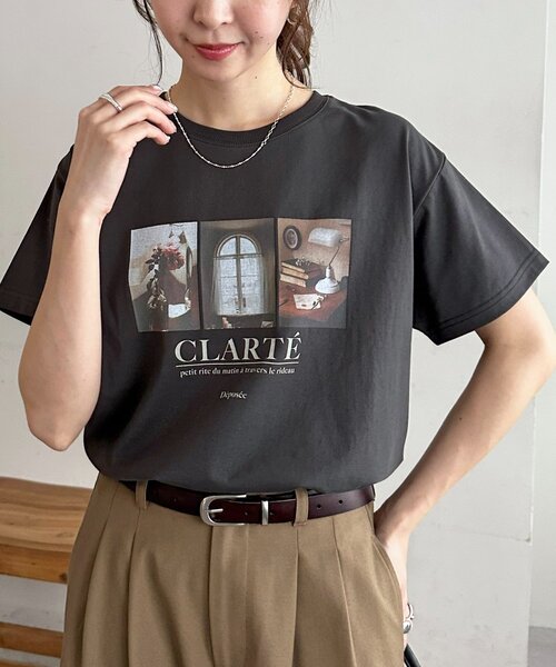 DISCOAT(ディスコート)の「3フォトプリントTシャツ(Tシャツ/カットソー・レディース・ライトベージュ/オフホワイト/チャコールグレー・FREE)」の14枚目の写真