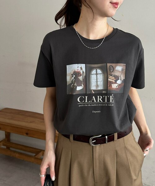 DISCOAT(ディスコート)の「3フォトプリントTシャツ(Tシャツ/カットソー・レディース・ライトベージュ/オフホワイト/チャコールグレー・FREE)」の17枚目の写真