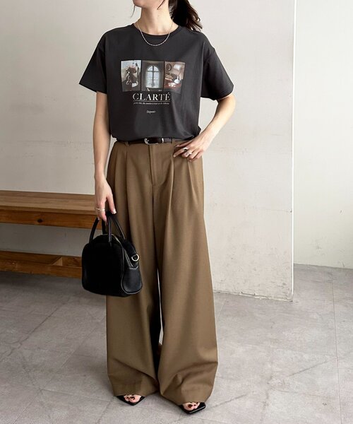 DISCOAT(ディスコート)の「3フォトプリントTシャツ(Tシャツ/カットソー・レディース・ライトベージュ/オフホワイト/チャコールグレー・FREE)」の19枚目の写真