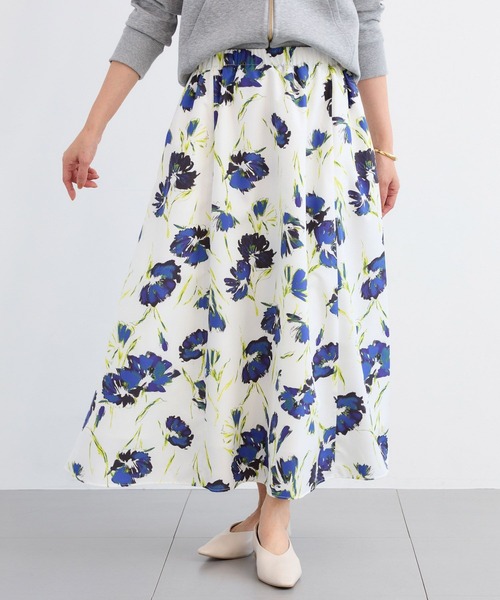 BARNYARDSTORM（バンヤードストーム）の「BARNYARDSTORM / ボタニカルプリントスカート（スカート・レディース・ネイビー/オフホワイト・0/1）」の2枚目の写真