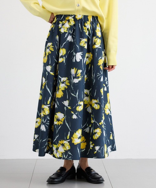 BARNYARDSTORM（バンヤードストーム）の「BARNYARDSTORM / ボタニカルプリントスカート（スカート・レディース・ネイビー/オフホワイト・0/1）」の3枚目の写真