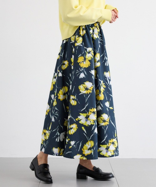 BARNYARDSTORM（バンヤードストーム）の「BARNYARDSTORM / ボタニカルプリントスカート（スカート・レディース・ネイビー/オフホワイト・0/1）」の4枚目の写真