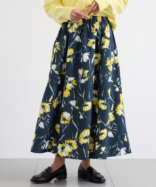 BARNYARDSTORM（バンヤードストーム）の「BARNYARDSTORM / ボタニカルプリントスカート（スカート・レディース・ネイビー/オフホワイト・0/1）」の15枚目の写真