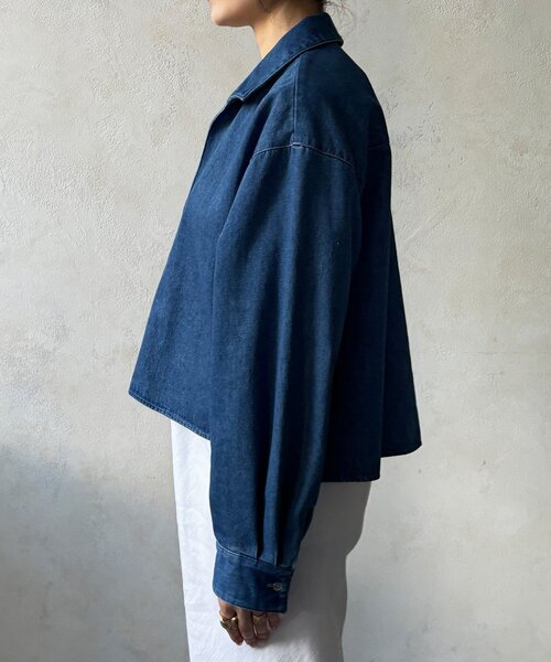 DouDou（ドゥドゥ）の「【インフルエンサーOKOCHI企画】スキッパーデニムシャツ（シャツ/ブラウス・レディース・ブルー・FREE）」の15枚目の写真