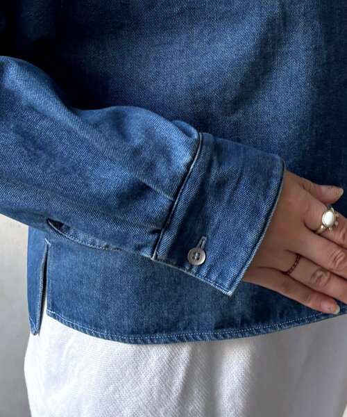 DouDou（ドゥドゥ）の「【インフルエンサーOKOCHI企画】スキッパーデニムシャツ（シャツ/ブラウス・レディース・ブルー・FREE）」の20枚目の写真