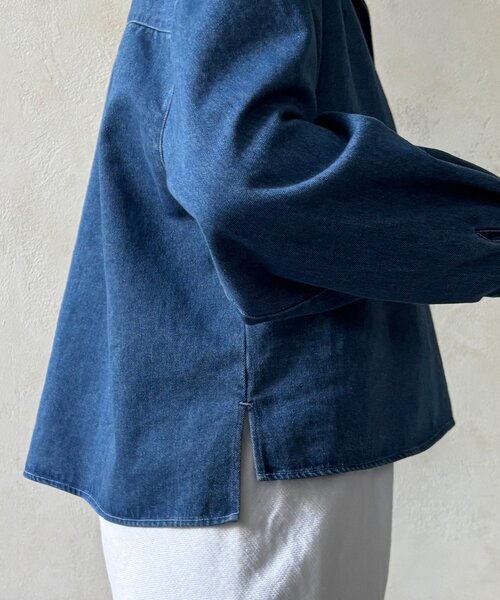 DouDou（ドゥドゥ）の「【インフルエンサーOKOCHI企画】スキッパーデニムシャツ（シャツ/ブラウス・レディース・ブルー・FREE）」の21枚目の写真