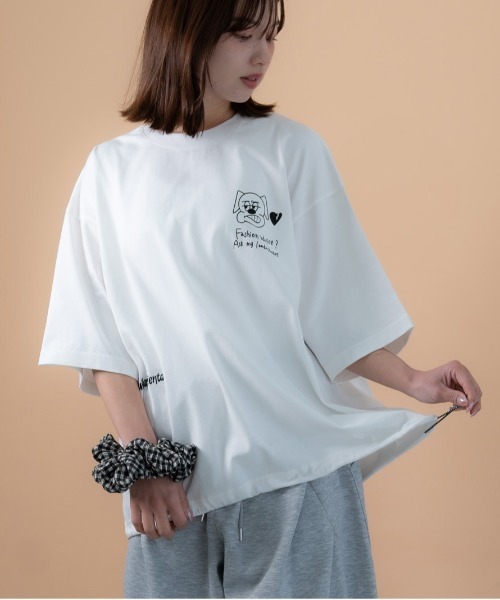 bashful base Oriental（バッシュフルベースオリエンタル）の「【bbO】バックタックコクーンドロストT（Tシャツ/カットソー・メンズ・ホワイト/ライトグレー/ブラック・MEDIUM/LARGE）」の2枚目の写真