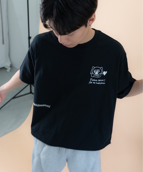 bashful base Oriental（バッシュフルベースオリエンタル）の「【bbO】バックタックコクーンドロストT（Tシャツ/カットソー・メンズ・ホワイト/ライトグレー/ブラック・MEDIUM/LARGE）」の3枚目の写真