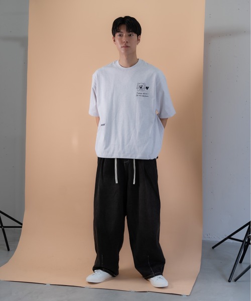 bashful base Oriental（バッシュフルベースオリエンタル）の「【bbO】バックタックコクーンドロストT（Tシャツ/カットソー・メンズ・ホワイト/ライトグレー/ブラック・MEDIUM/LARGE）」の10枚目の写真