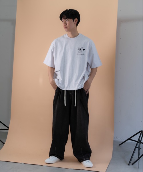 bashful base Oriental（バッシュフルベースオリエンタル）の「【bbO】バックタックコクーンドロストT（Tシャツ/カットソー・メンズ・ホワイト/ライトグレー/ブラック・MEDIUM/LARGE）」の11枚目の写真