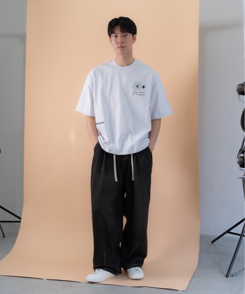 bashful base Oriental（バッシュフルベースオリエンタル）の「【bbO】バックタックコクーンドロストT（Tシャツ/カットソー・メンズ・ホワイト/ライトグレー/ブラック・MEDIUM/LARGE）」の12枚目の写真