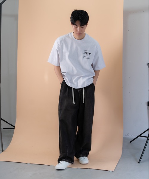 bashful base Oriental（バッシュフルベースオリエンタル）の「【bbO】バックタックコクーンドロストT（Tシャツ/カットソー・メンズ・ホワイト/ライトグレー/ブラック・MEDIUM/LARGE）」の13枚目の写真