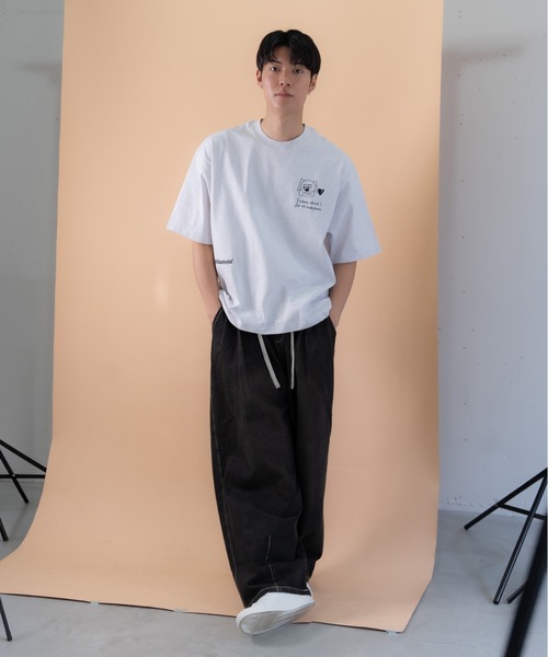 bashful base Oriental（バッシュフルベースオリエンタル）の「【bbO】バックタックコクーンドロストT（Tシャツ/カットソー・メンズ・ホワイト/ライトグレー/ブラック・MEDIUM/LARGE）」の14枚目の写真