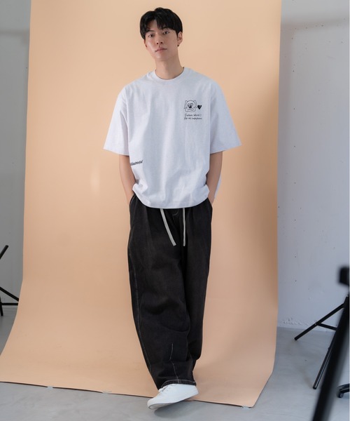 bashful base Oriental（バッシュフルベースオリエンタル）の「【bbO】バックタックコクーンドロストT（Tシャツ/カットソー・メンズ・ホワイト/ライトグレー/ブラック・MEDIUM/LARGE）」の15枚目の写真