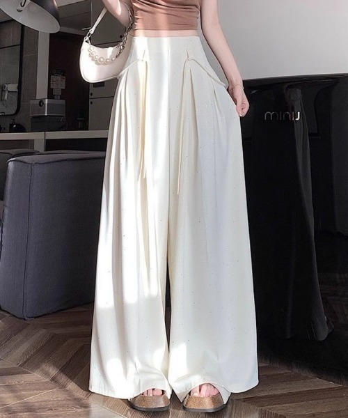 Ritzy（リッツィー）の「ラメ入りドレープシフォンスカートパンツ（その他パンツ・レディース・ブラック/ホワイト・M/L）」の2枚目の写真