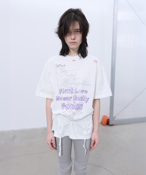 LCDC TM（エルシーディーシーティーエム）の「DISTRESSED OVERSIZED T-SHIRT (WHITE)（Tシャツ/カットソー・レディース・その他・OS）」の6枚目の写真