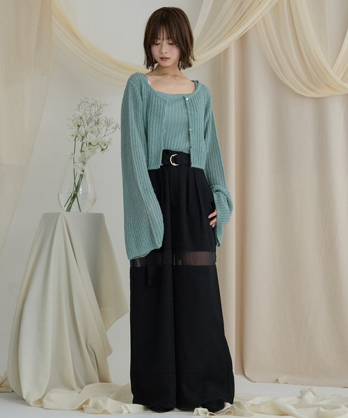 mideal(マイディール)の「sheer part wide pants / シアーパートワイドパンツ(その他パンツ・レディース・ブラウン/アイボリー/ブラック・MEDIUM/SMALL)」の11枚目の写真