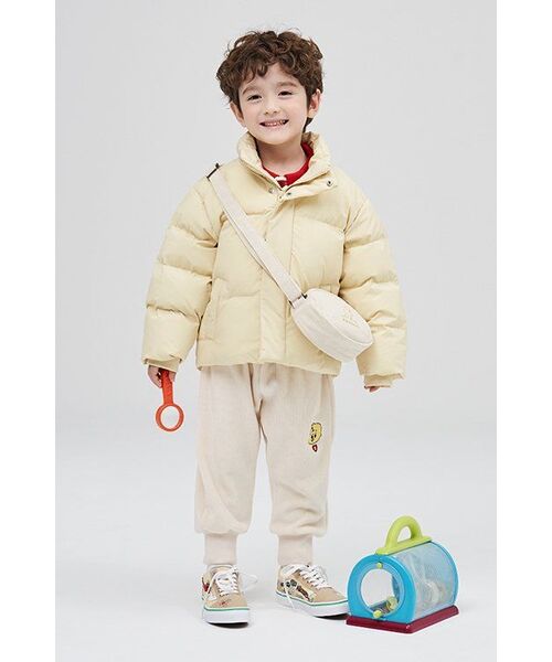 MUSINSA STANDARD KIDS（ムシンサスタンダードキッズ）の「デイリープファーショートダウンジャケット [バター]（ブルゾン・レディース・その他・120/130/140/150/160/110/100）」の14枚目の写真