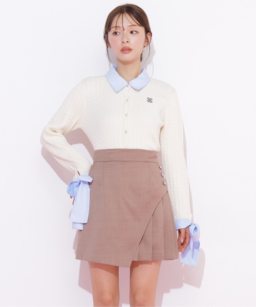 JILL by JILL STUART(ジルバイジルスチュアート)の「ボタン付きサイトプリーツスカパン(その他パンツ・レディース・ブラウン/ベージュ/グレー・SMALL/MEDIUM)」の2枚目の写真