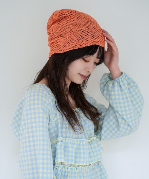 Ruben（ルーベン）の「GLITTER BEANIE／グリッタービーニー（ニットキャップ/ビーニー・レディース・ライトグレー/グリーン/ベージュ/オレンジ/ブラック・FREE）」の5枚目の写真