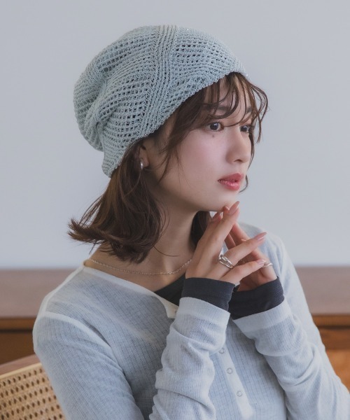 Ruben（ルーベン）の「GLITTER BEANIE／グリッタービーニー（ニットキャップ/ビーニー・レディース・ライトグレー/グリーン/ベージュ/オレンジ/ブラック・FREE）」の3枚目の写真