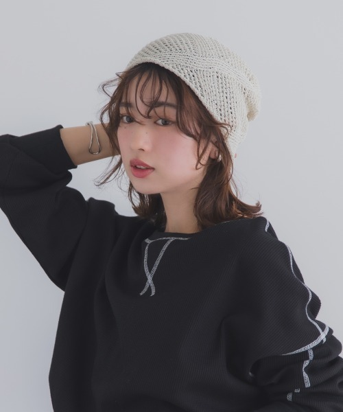 Ruben（ルーベン）の「GLITTER BEANIE／グリッタービーニー（ニットキャップ/ビーニー・レディース・ライトグレー/グリーン/ベージュ/オレンジ/ブラック・FREE）」の8枚目の写真