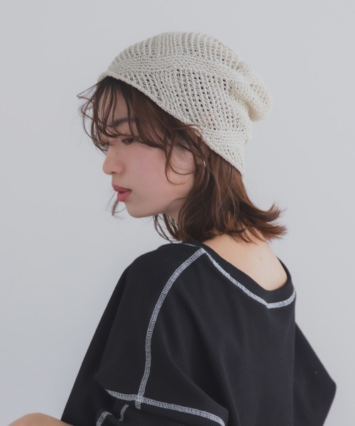 Ruben（ルーベン）の「GLITTER BEANIE／グリッタービーニー（ニットキャップ/ビーニー・レディース・ライトグレー/グリーン/ベージュ/オレンジ/ブラック・FREE）」の9枚目の写真