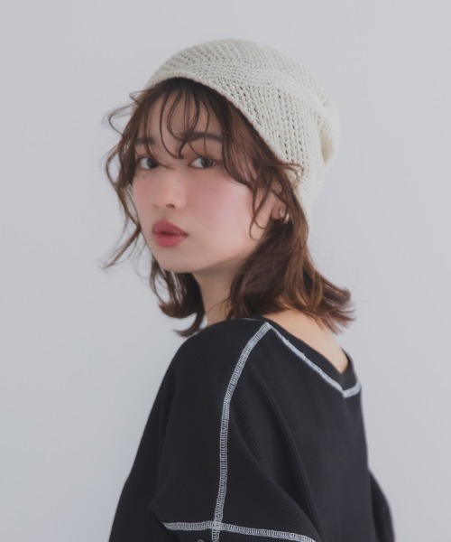 Ruben（ルーベン）の「GLITTER BEANIE／グリッタービーニー（ニットキャップ/ビーニー・レディース・ライトグレー/グリーン/ベージュ/オレンジ/ブラック・FREE）」の7枚目の写真
