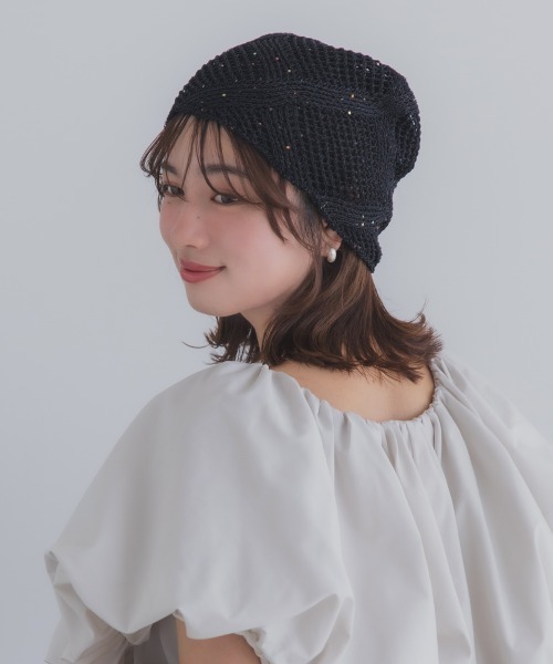 Ruben（ルーベン）の「GLITTER BEANIE／グリッタービーニー（ニットキャップ/ビーニー・レディース・ライトグレー/グリーン/ベージュ/オレンジ/ブラック・FREE）」の15枚目の写真