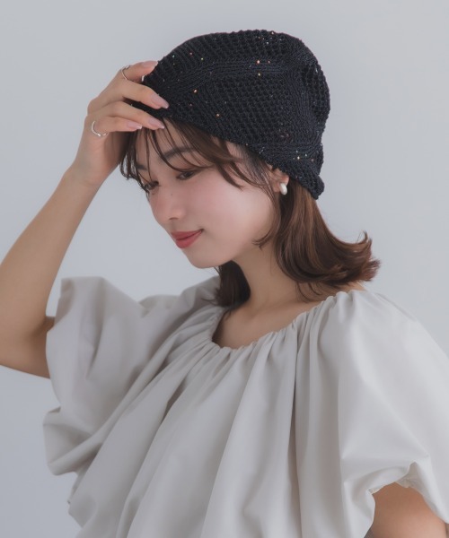 Ruben（ルーベン）の「GLITTER BEANIE／グリッタービーニー（ニットキャップ/ビーニー・レディース・ライトグレー/グリーン/ベージュ/オレンジ/ブラック・FREE）」の17枚目の写真