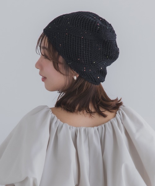 Ruben（ルーベン）の「GLITTER BEANIE／グリッタービーニー（ニットキャップ/ビーニー・レディース・ライトグレー/グリーン/ベージュ/オレンジ/ブラック・FREE）」の16枚目の写真
