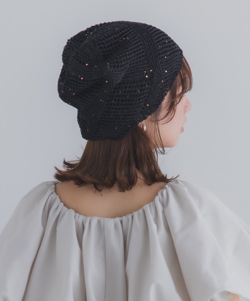 Ruben（ルーベン）の「GLITTER BEANIE／グリッタービーニー（ニットキャップ/ビーニー・レディース・ライトグレー/グリーン/ベージュ/オレンジ/ブラック・FREE）」の12枚目の写真