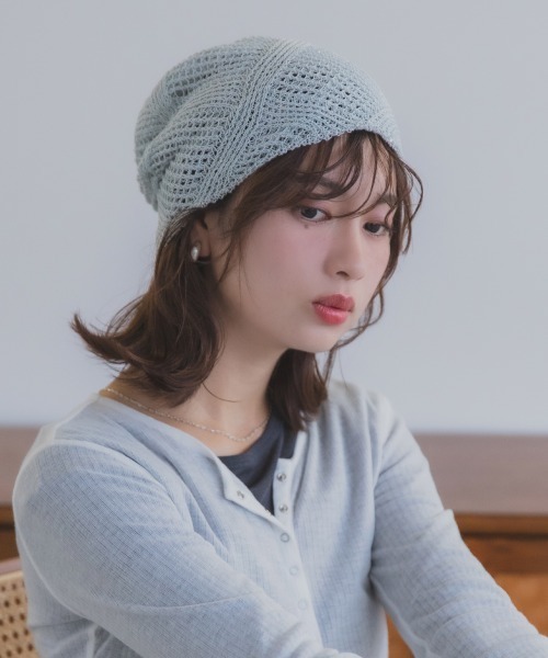 Ruben（ルーベン）の「GLITTER BEANIE／グリッタービーニー（ニットキャップ/ビーニー・レディース・ライトグレー/グリーン/ベージュ/オレンジ/ブラック・FREE）」の19枚目の写真