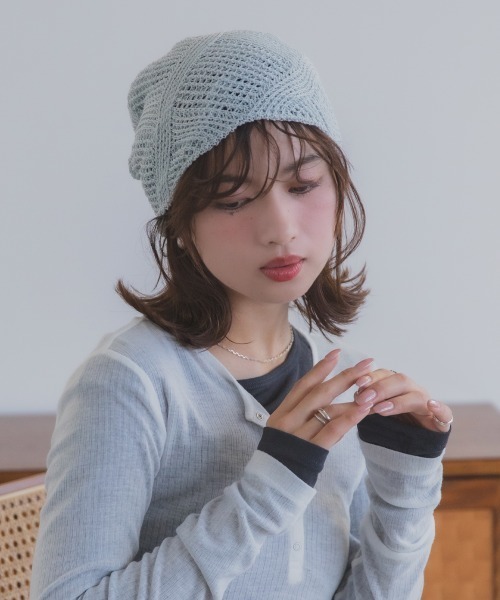 Ruben（ルーベン）の「GLITTER BEANIE／グリッタービーニー（ニットキャップ/ビーニー・レディース・ライトグレー/グリーン/ベージュ/オレンジ/ブラック・FREE）」の20枚目の写真