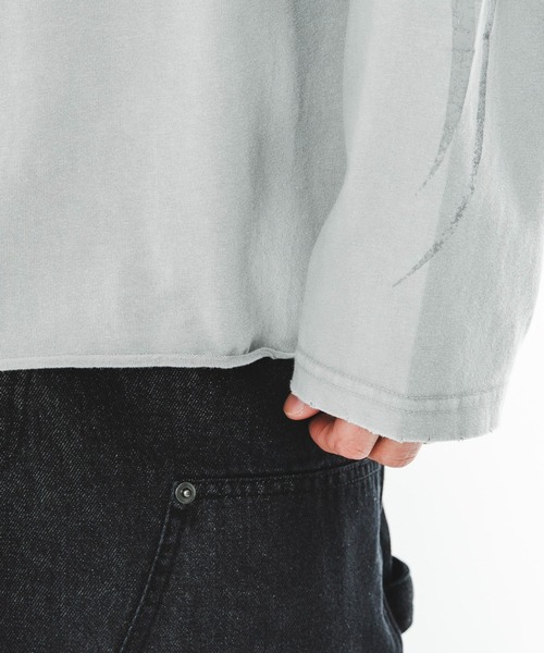 SHORT ROUND(ショートラウンド)の「SHORT ROUND/ブリーチレイヤードグラフィックT(Tシャツ/カットソー・メンズ・ブラック系その他/グレー・LARGE/MEDIUM)」の9枚目の写真