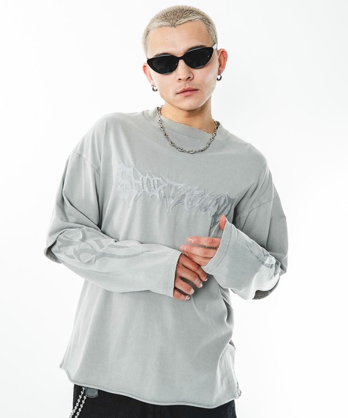 SHORT ROUND(ショートラウンド)の「SHORT ROUND/ブリーチレイヤードグラフィックT(Tシャツ/カットソー・メンズ・ブラック系その他/グレー・LARGE/MEDIUM)」の10枚目の写真