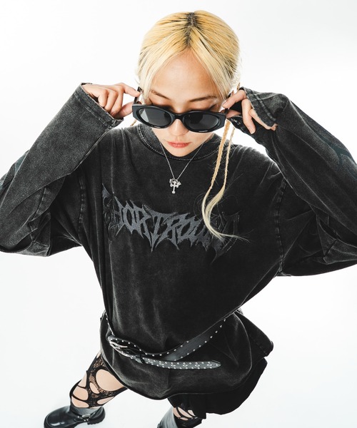 SHORT ROUND(ショートラウンド)の「SHORT ROUND/ブリーチレイヤードグラフィックT(Tシャツ/カットソー・メンズ・ブラック系その他/グレー・LARGE/MEDIUM)」の20枚目の写真