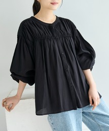 mil | シャーリングチュニックシャツ【586092】(シャツ/ブラウス)