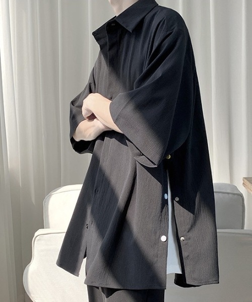 link lot（リンクロット）の「サイドカラフルボタンビッグシルエットシャツ（シャツ/ブラウス・メンズ・イエロー/ピンク/ホワイト/ブラック・L/M）」の9枚目の写真