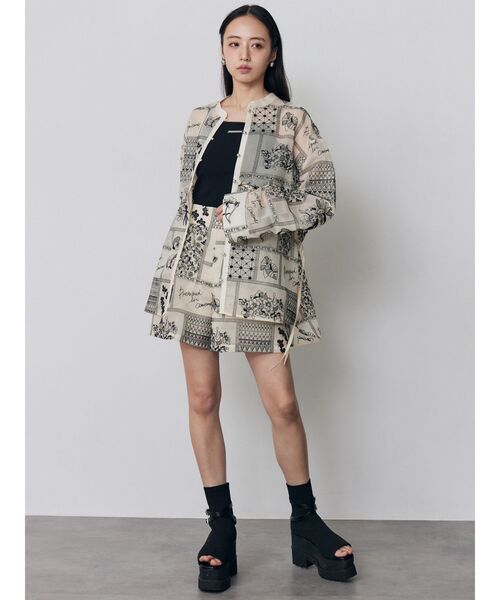 MURUA(ムルーア)の「【セットアップ対応】ウエストドロストシアーレースシャツ 夏服(シャツ/ブラウス・レディース・ブラック/アイボリー・FREE)」の13枚目の写真