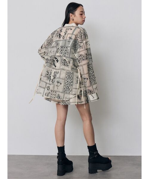MURUA(ムルーア)の「【セットアップ対応】ウエストドロストシアーレースシャツ 夏服(シャツ/ブラウス・レディース・ブラック/アイボリー・FREE)」の22枚目の写真
