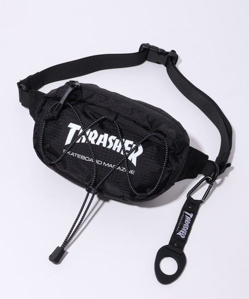 THRASHER（スラッシャー）の「【THRASHER/スラッシャー】2Way ボトルストラップ付き ミニウエストバッグ ショルダーバッグ（ボディバッグ/ウエストポーチ・メンズ・ブラック・FREE）」の7枚目の写真