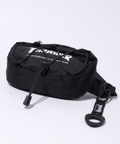 THRASHER（スラッシャー）の「【THRASHER/スラッシャー】2Way ボトルストラップ付き ミニウエストバッグ ショルダーバッグ（ボディバッグ/ウエストポーチ・メンズ・ブラック・FREE）」の10枚目の写真