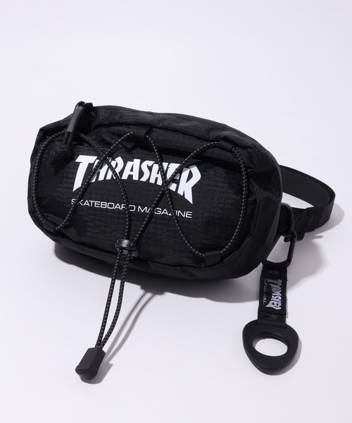 THRASHER（スラッシャー）の「【THRASHER/スラッシャー】2Way ボトルストラップ付き ミニウエストバッグ ショルダーバッグ（ボディバッグ/ウエストポーチ・メンズ・ブラック・FREE）」の5枚目の写真