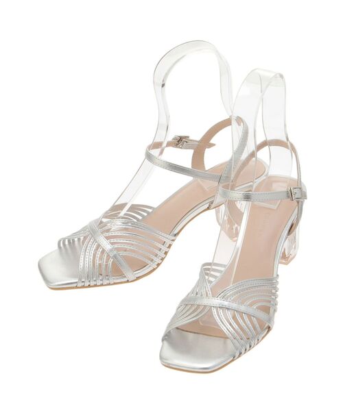 MERCURYDUO（マーキュリーデュオ）の「ナローラインクリアヒールサンダル（サンダル・レディース・シルバー/オフホワイト・38/36）」の2枚目の写真