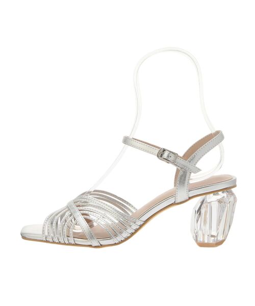 MERCURYDUO（マーキュリーデュオ）の「ナローラインクリアヒールサンダル（サンダル・レディース・シルバー/オフホワイト・38/36）」の9枚目の写真