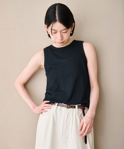 kha:ki（カーキ）の「「KHA:KI / カーキ」2WAYタンクトップ（Tシャツ/カットソー・レディース・ブラック/キャメル/オフホワイト・1）」の11枚目の写真