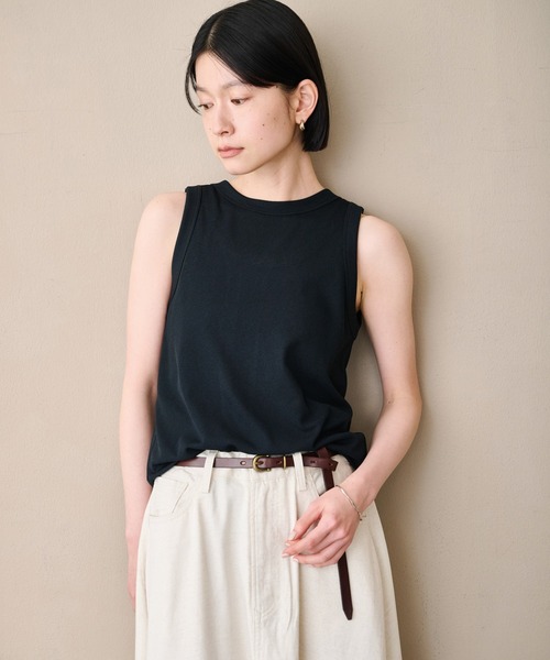 kha:ki（カーキ）の「「KHA:KI / カーキ」2WAYタンクトップ（Tシャツ/カットソー・レディース・ブラック/キャメル/オフホワイト・1）」の13枚目の写真