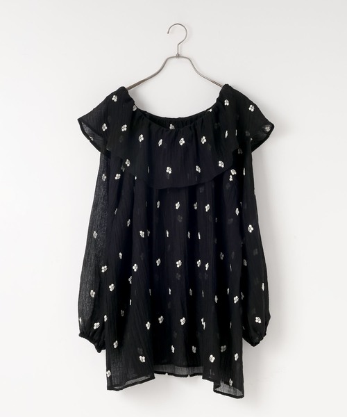 LOWRYS FARM(ローリーズファーム)の「2WAYシシュウミニワンピース 664950(ワンピース・レディース・ブラック/アイボリー・FREE)」の1枚目の写真