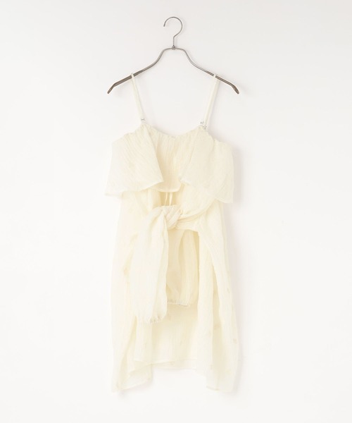 LOWRYS FARM(ローリーズファーム)の「2WAYシシュウミニワンピース 664950(ワンピース・レディース・ブラック/アイボリー・FREE)」の3枚目の写真